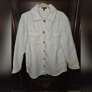 Express White Jacket Crystal Buttons Large